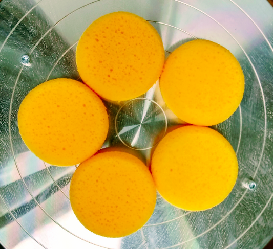 Package of 5 Synthetic Clean-Up Sponges 2.75" round image 1
