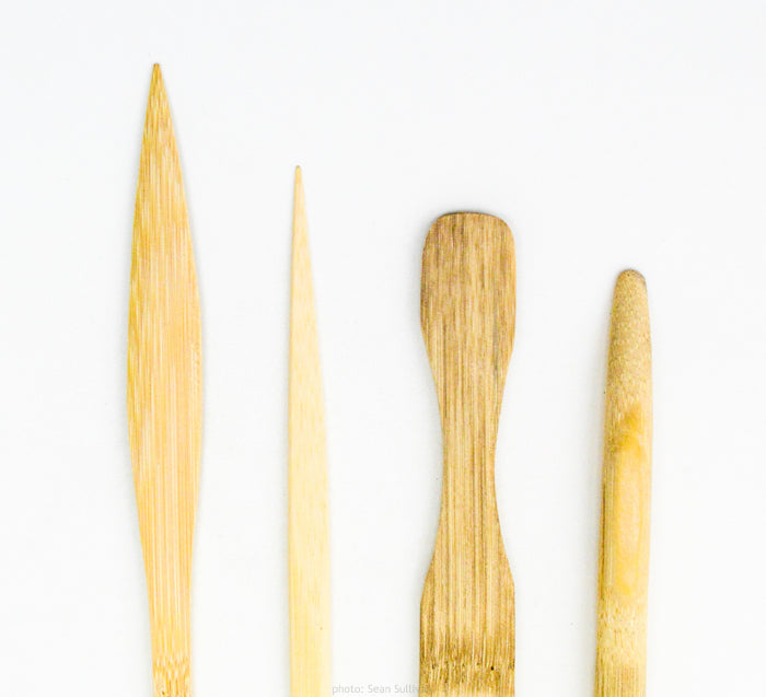 bigceramicstore-com,Set of 4 Bamboo Tools,Chinese Clay Art,Tools & Supplies