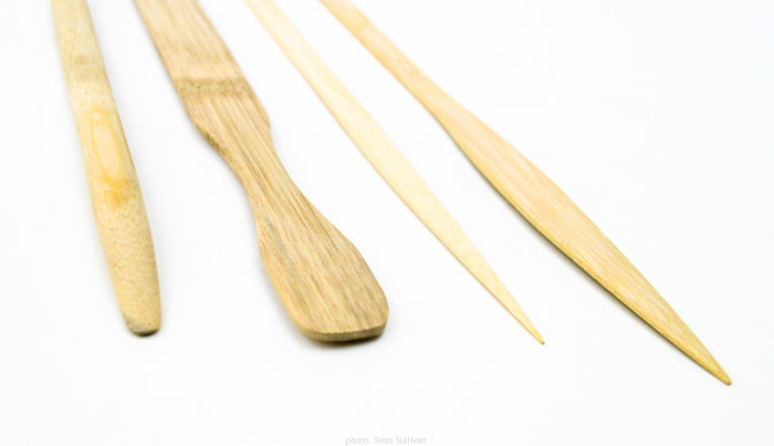bigceramicstore-com,Set of 4 Bamboo Tools,Chinese Clay Art,Tools & Supplies