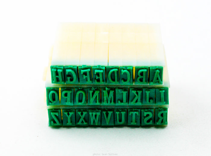 Chinese Clay Art USA Letter Stamp 26/set, 1/4" Tall image 3