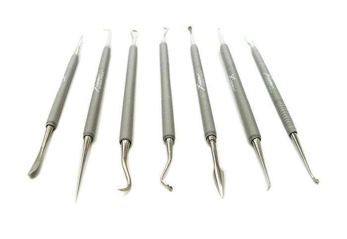 Xiem 7-Piece Stainless Steel Double-Ended Sgraffito & Detailing Tool Set (Grey) image 3