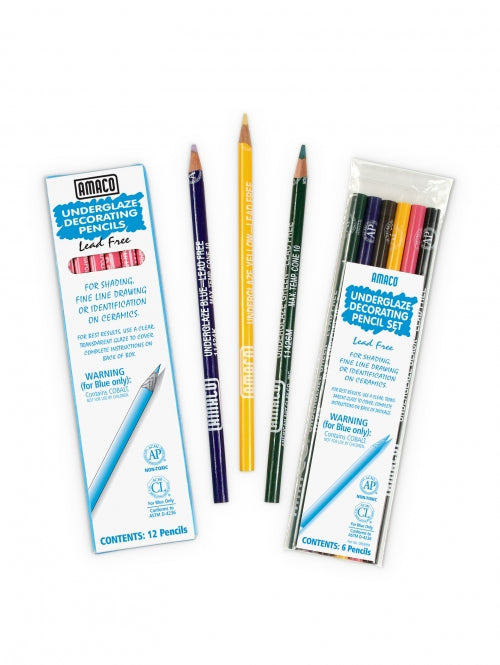 Underglaze Pencils - Assorted. Set of 6