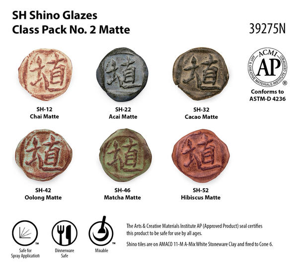 bigceramicstore-com,Amaco Shino Matte Class Pack 2,Amaco,Glazes - Class Packs