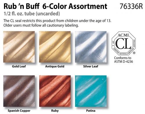 Amaco-Rub-'n-Buff-6-Color-Sampler
