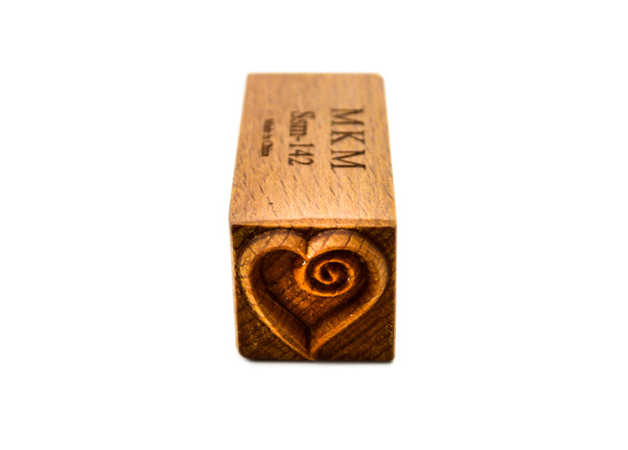 MKM Ssm-142 Medium Square Wood Stamp, Heart With Curl image 2