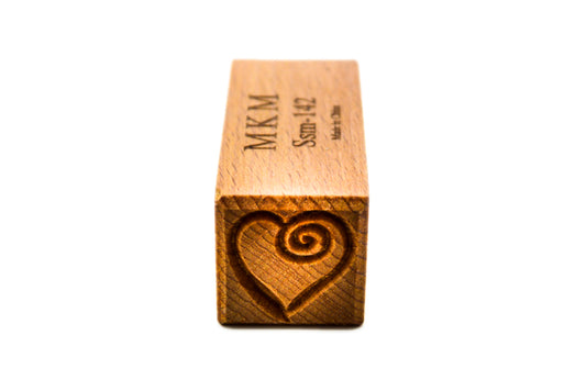 MKM Ssm-142 Medium Square Wood Stamp, Heart With Curl image 1