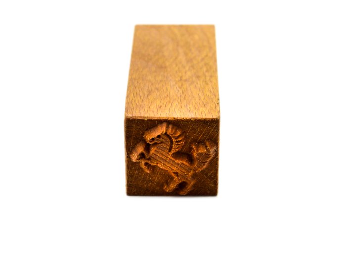 MKM Ssm-149 Medium Square Wood Stamp, Rearing Horse image 1