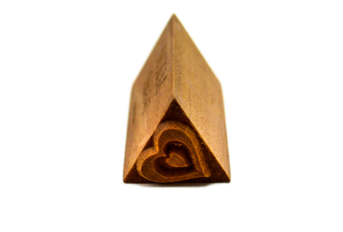MKM Stm-141 Medium Triangle Wood Stamp, Heart in Heart image 1