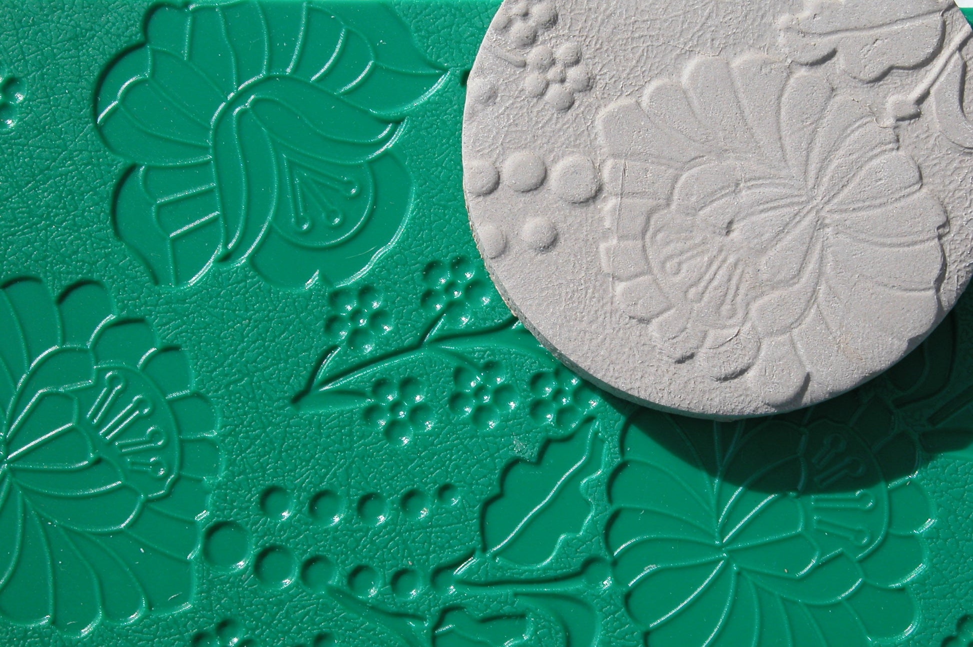 Chinese Clay Art USA Plastic Texture Mats, Flowers Patterns image 1