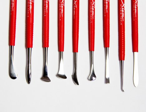 Xiem 9-Piece Stainless Steel Double-Ended Modeling & Carving Tool Set (Red) image 2