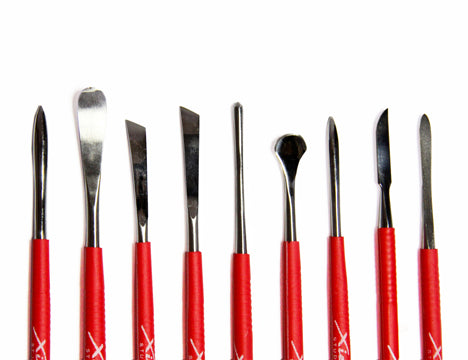 Xiem 9-Piece Stainless Steel Double-Ended Modeling & Carving Tool Set (Red) image 3