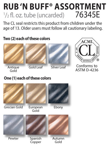 Amaco-Rub-'n-Buff-12-Color-Sampler