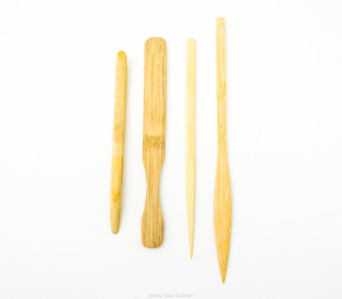 bigceramicstore-com,Set of 4 Bamboo Tools,Chinese Clay Art,Tools & Supplies