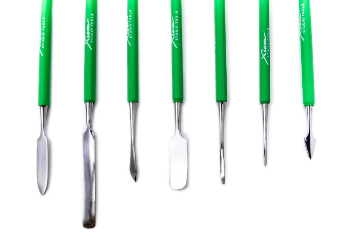 Xiem 7-Piece Stainless Steel Double-Ended Carving & Sculpting Tool Set (Green) image 3