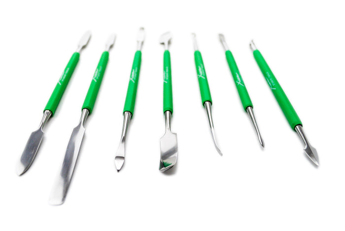 Xiem 7-Piece Stainless Steel Double-Ended Carving & Sculpting Tool Set (Green) image 2
