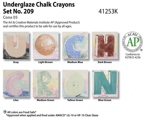 Amaco Underglaze Chalk-Crayon Set #209